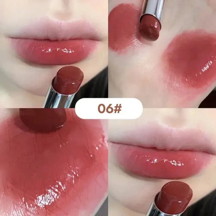 Rynx | 6 Colors Silky Glossy Lipstick Gege Bear Pump Lips Moisture Water Bomb Comfortable Ultra Shine Non-Sticky Cup Lip Balm Makeup