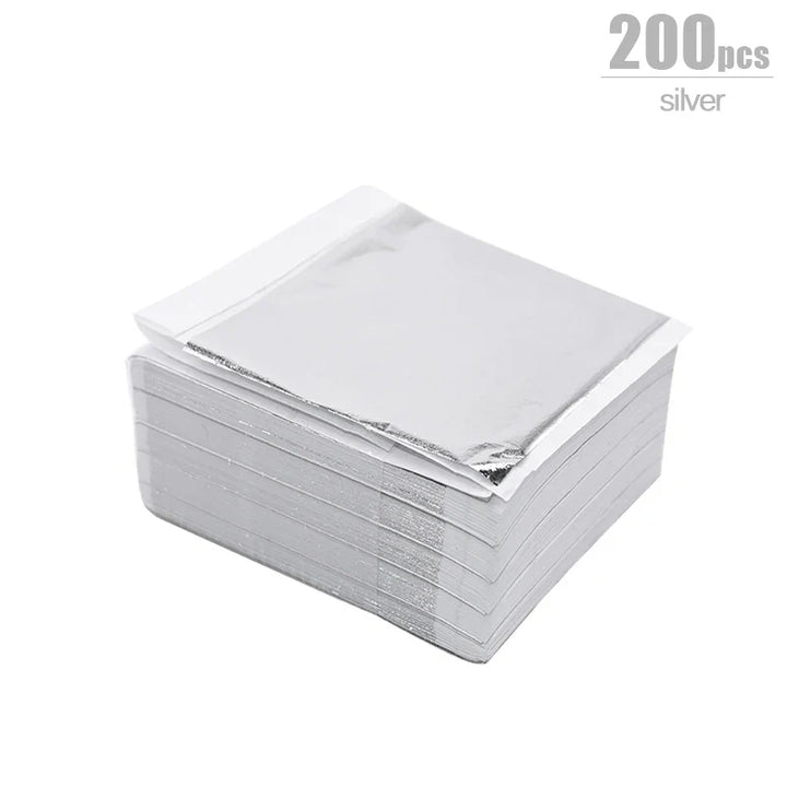 Rynx 100/200 Sheets Artificial Gold Silver Foil Paper Leaf Gilding DIY Crafts Paper Birthday Party Wedding Cake Dessert Decorations