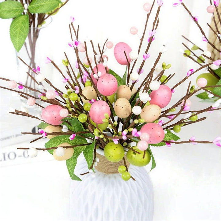 Lisslune | Vibrant Easter Egg Floral Foam Tree Branch: Playful Home Decor Accent
