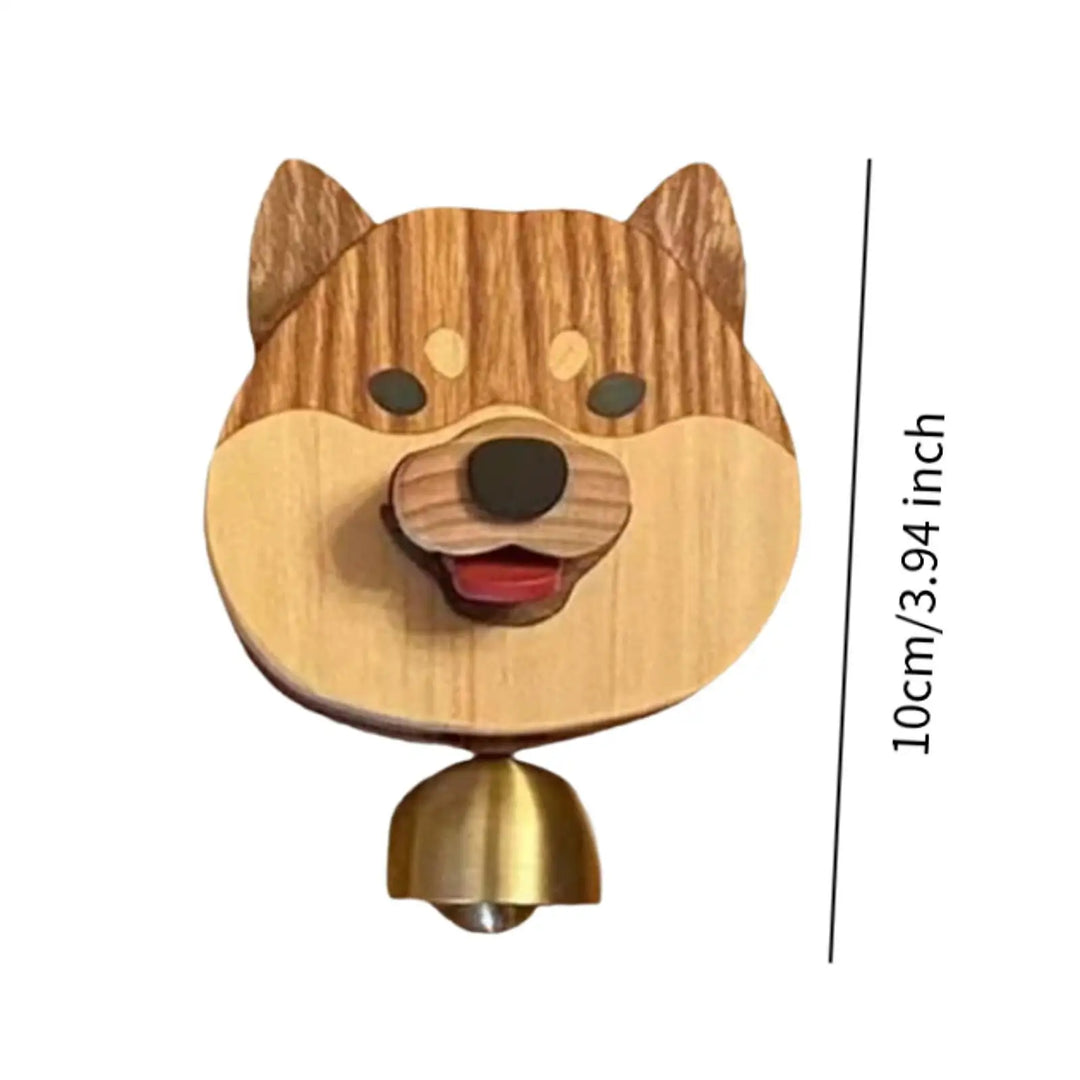 Lisslune | Playful Shiba Dog Face Wooden Doorbell