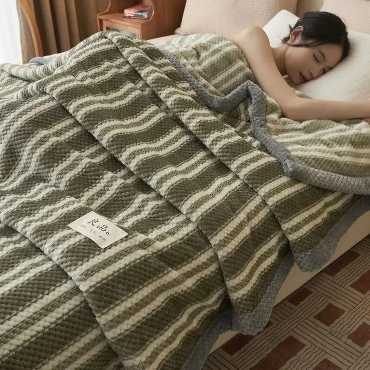 Rynx Winter blanket throw soft chenille yarn knitted blanket knitted throw blanket for couch bed warm sleeping blanket