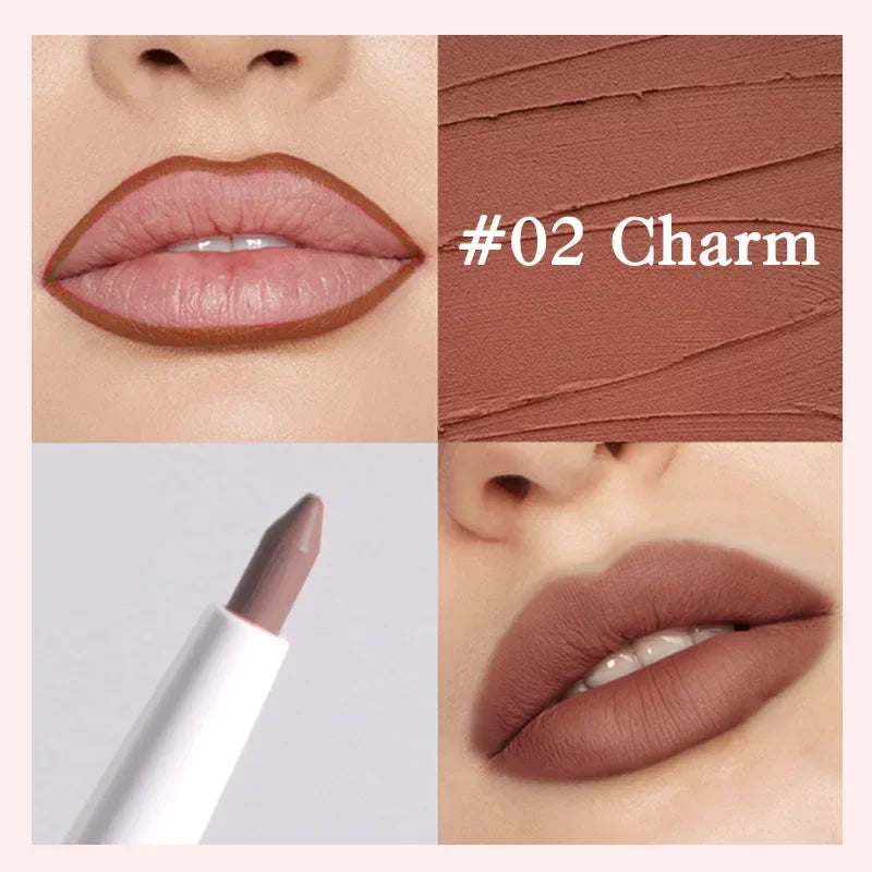 Rynx | Nude Brown Lip Liner Outline Contour Tint Lip Makeup Long-lasting Waterproof Matte Smooth Lipstick Pencil Lip Contour Cosmetic