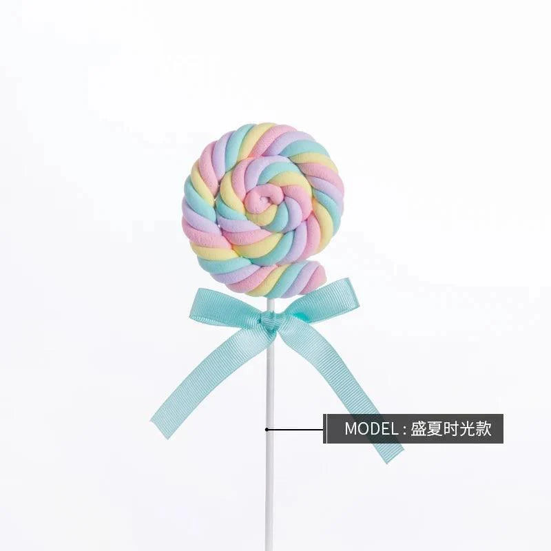 Lisslune | Charming Synthetic Cotton Candy Lollipops - Ideal for Sweet Displays, Children's Photography and Wedding Decorations