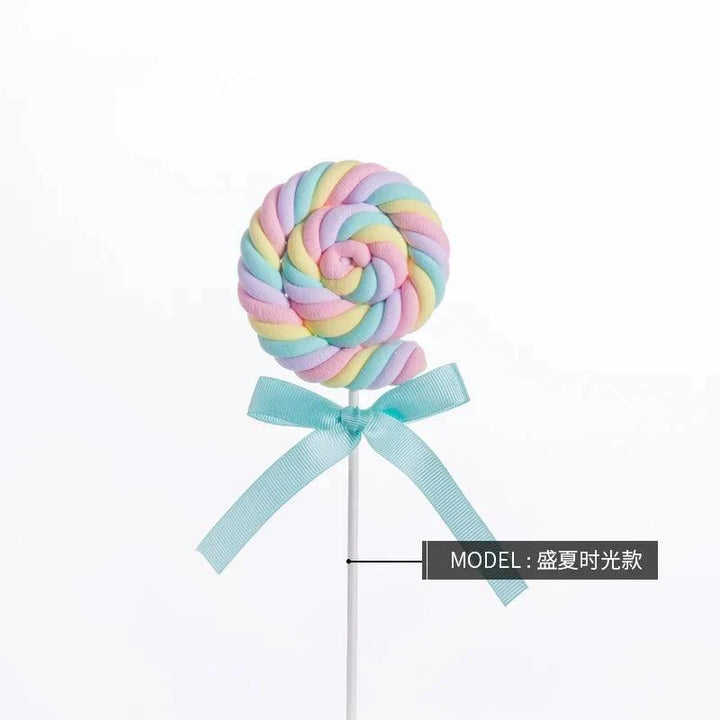 Lisslune | Charming Synthetic Cotton Candy Lollipops - Ideal for Sweet Displays, Children's Photography and Wedding Decorations