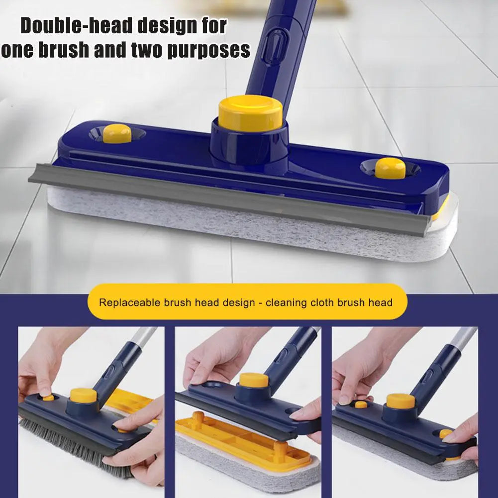 Lisslune | 2in1 V-Shaped Long Handle Floor Scrub Edge Cleaner Brush