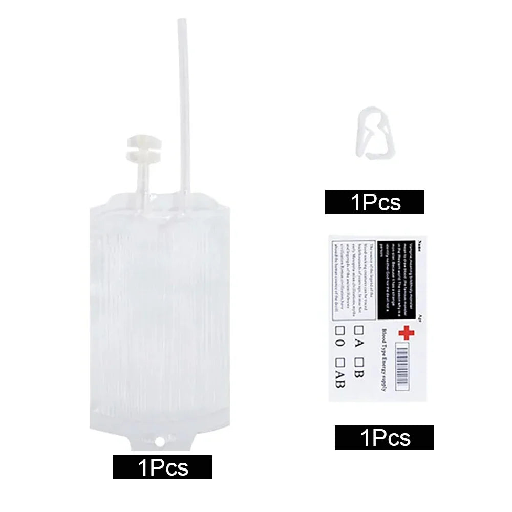 Rynx | 350ml Halloween Blood Bag for Drinks, Blood Bag of Vampires, Energy Drink Bag, Drinkable Blood Bags, Halloween Creepy Props