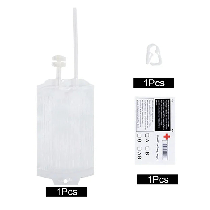 Rynx | 350ml Halloween Blood Bag for Drinks, Blood Bag of Vampires, Energy Drink Bag, Drinkable Blood Bags, Halloween Creepy Props