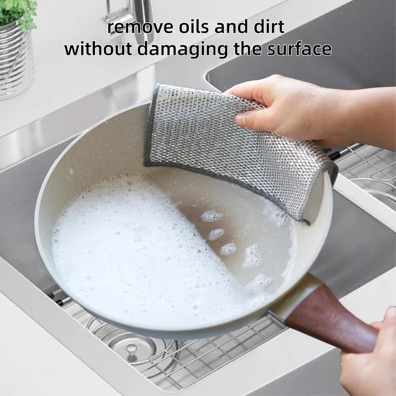 Lisslune | Silver Wire Double-Sided Ultra-Absorbent Design Cleaning Cloth