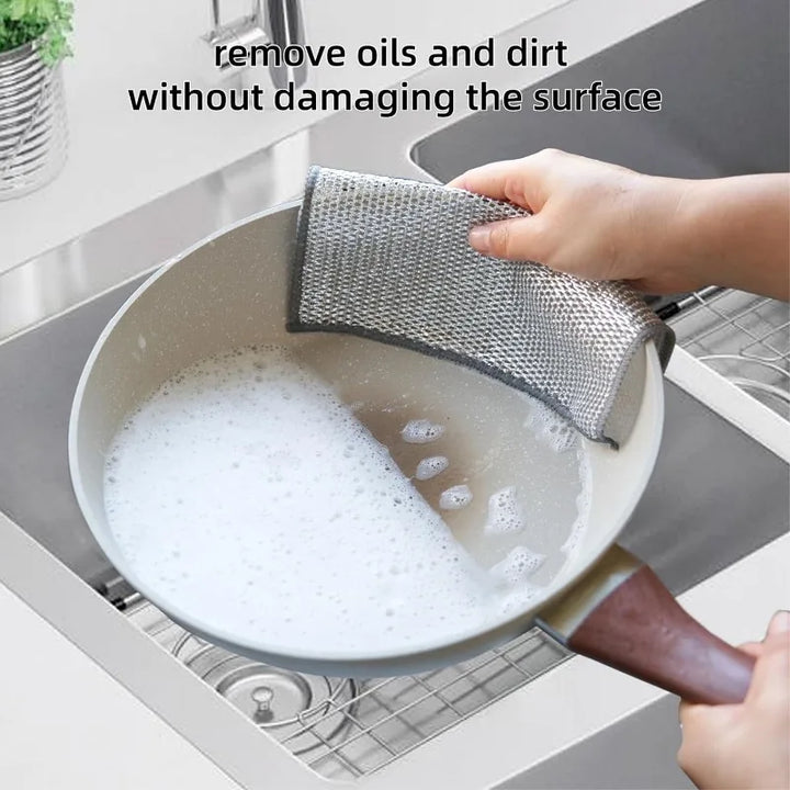 Lisslune | Silver Wire Double-Sided Ultra-Absorbent Design Cleaning Cloth