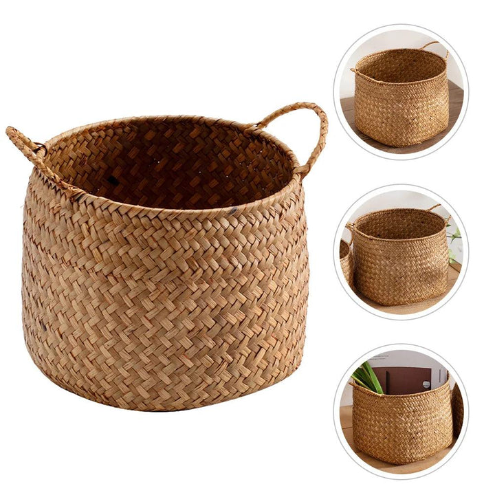 Lisslune | Rustic Sea Grass Desk Organizer and Storage Basket for Home Decor