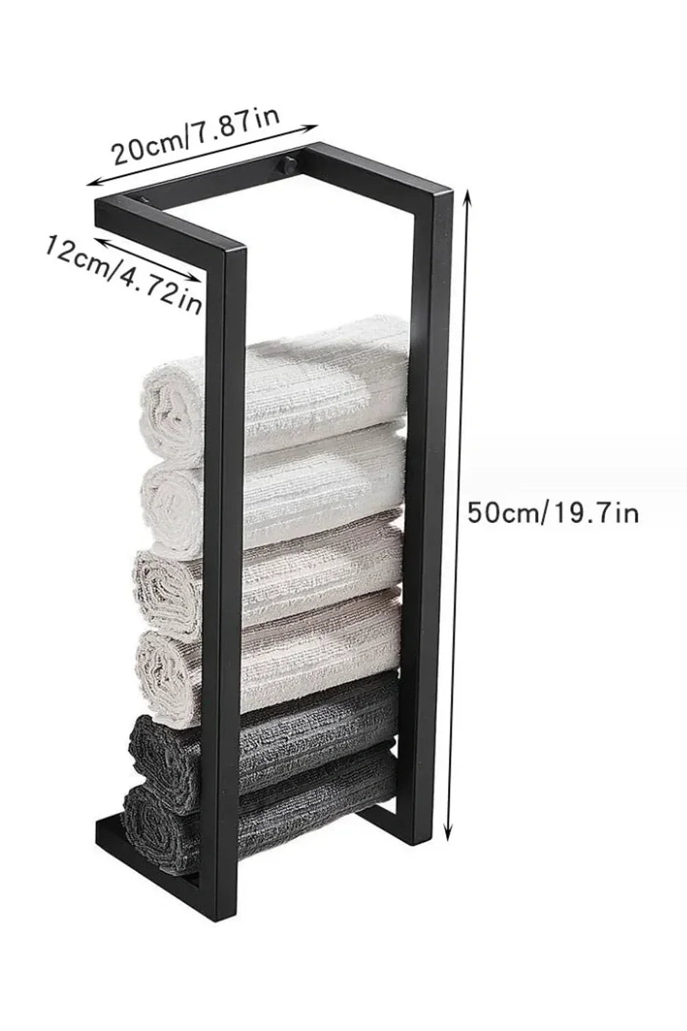 Lisslune | Slim Black Bathroom Shelf