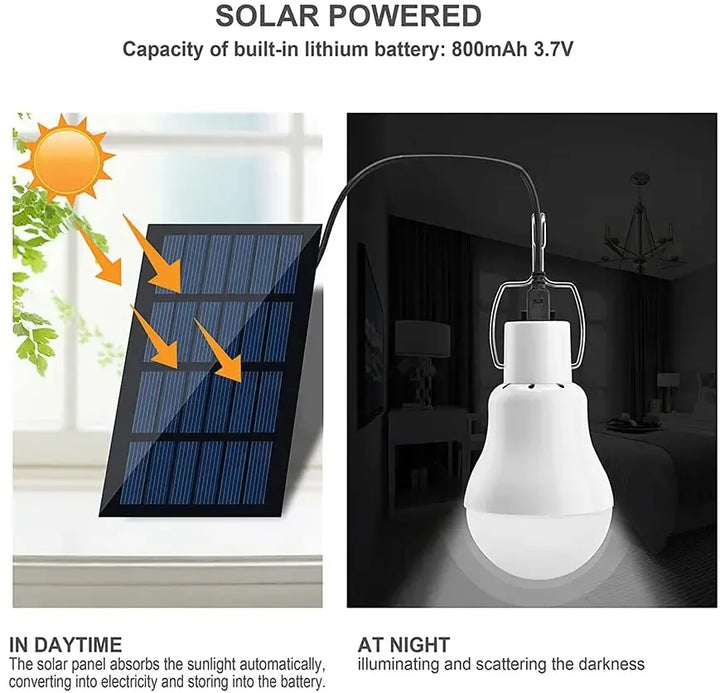 Lisslune | Solar lamp with solar panel – Energy-saving LED lamp for indoor and outdoor use