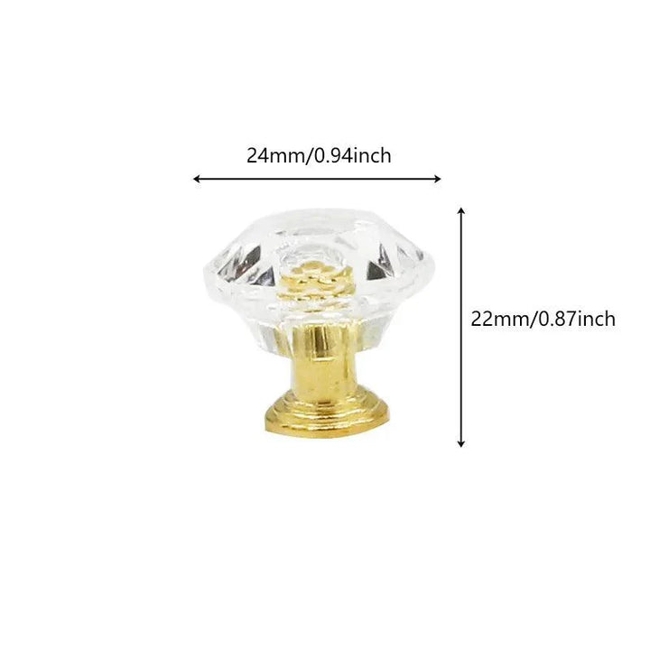 Lisslune | Chic Gold-Base Crystal Glass Knobs for Stylish Kitchen Cabinets and Furniture