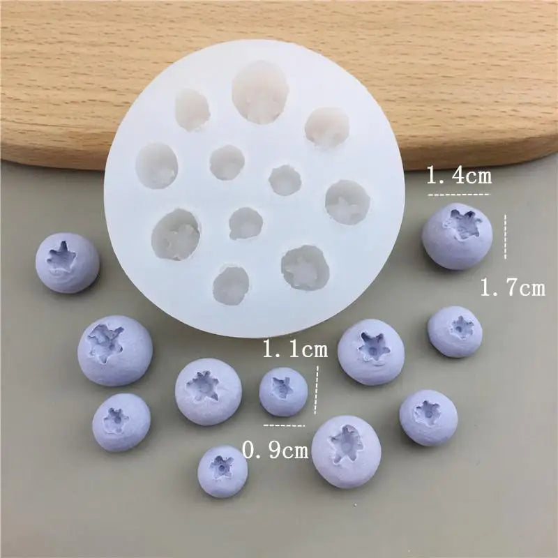 Rynx | 3D Blueberry Raspberry Candle Mold Simulation Fruit Fondant Silicone Mold DIY Chocolate Cookie Baking Mold Cake Decoration Tool