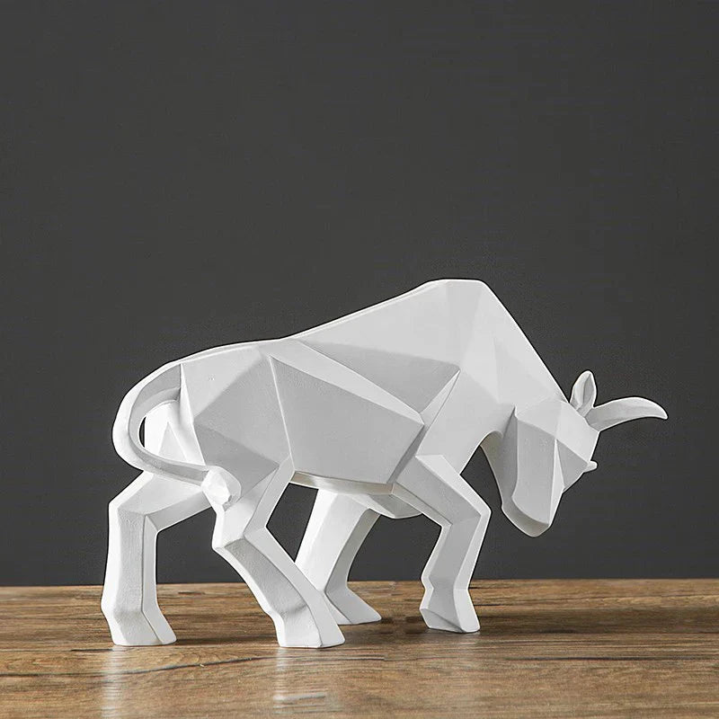 Lisslune | YuryFvna Modern Geometric Bull Statue, Ornament, Café, Bull Sculptures, Animal Figures, Abstract Hotel Home Decoration
