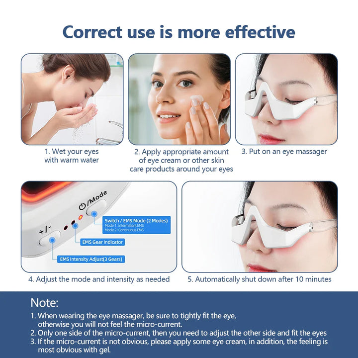 Lisslune | GlowEyes | 3D Eye Massager | Electric | Anti-Wrinkle | Infrared | LED Photon Therapy