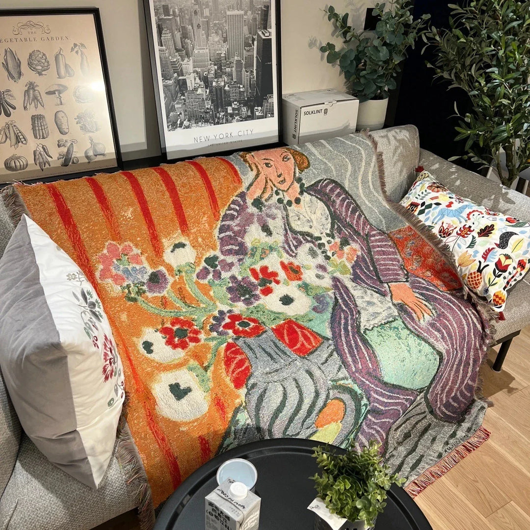 Lisslune | Flower pattern wall tapestry blanket