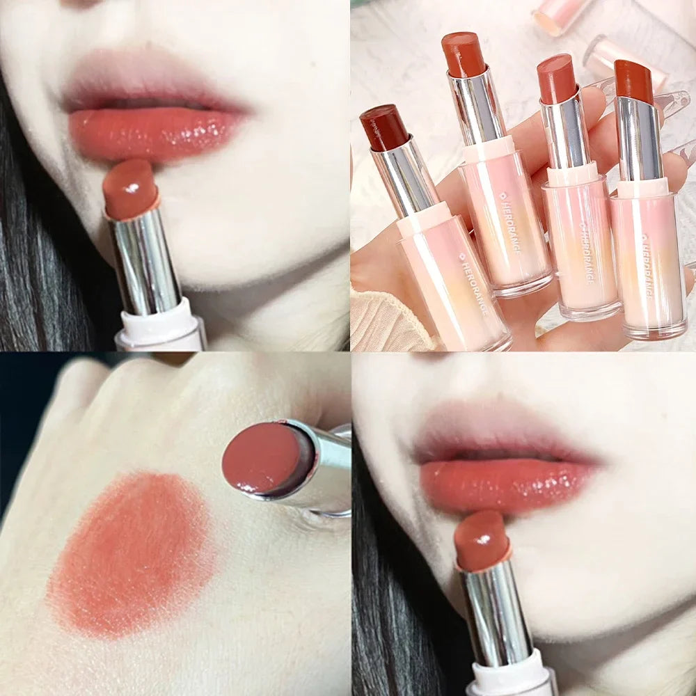 Rynx | Tinted Moisturizing Lipstick Waterproof Mirror Jelly Cherry Red Lip Lacquer Long-lasting Non-Sticky Cup Clear Solid Lip Gloss Cosmetics