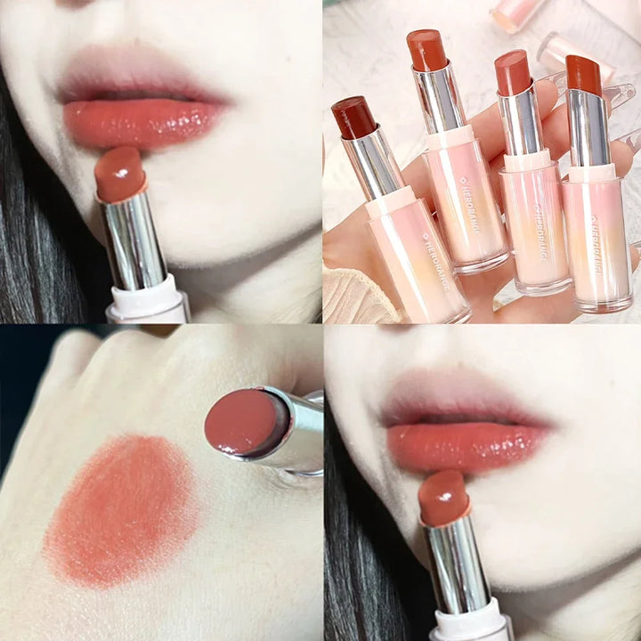 Rynx | Tinted Moisturizing Lipstick Waterproof Mirror Jelly Cherry Red Lip Lacquer Long-lasting Non-Sticky Cup Clear Solid Lip Gloss Cosmetics