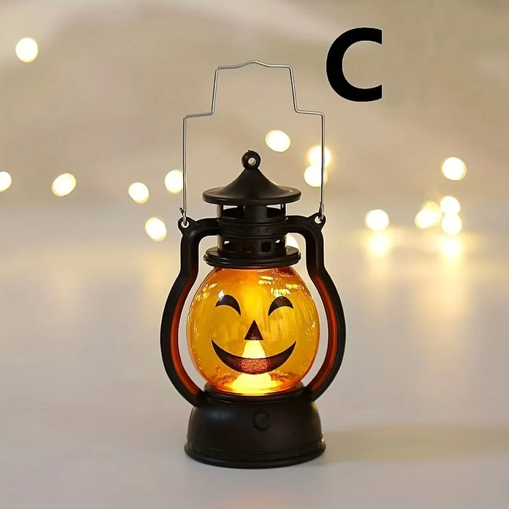 Rynx | Halloween hanging pumpkin lantern light LED ghost lamp candlelight retro small oil lamp Halloween party home decor horror props