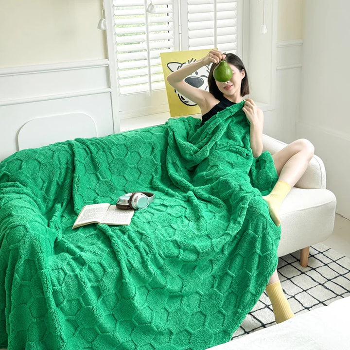 Rynx | New Tafu Velvet Cross Border Double-Sided Jacquard Football Grid Thick Duvet Cover for Bedding Sofa