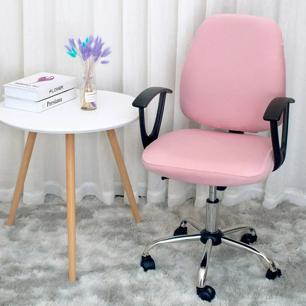 Lisslune | 2-piece Split Office Rose Chair Covers