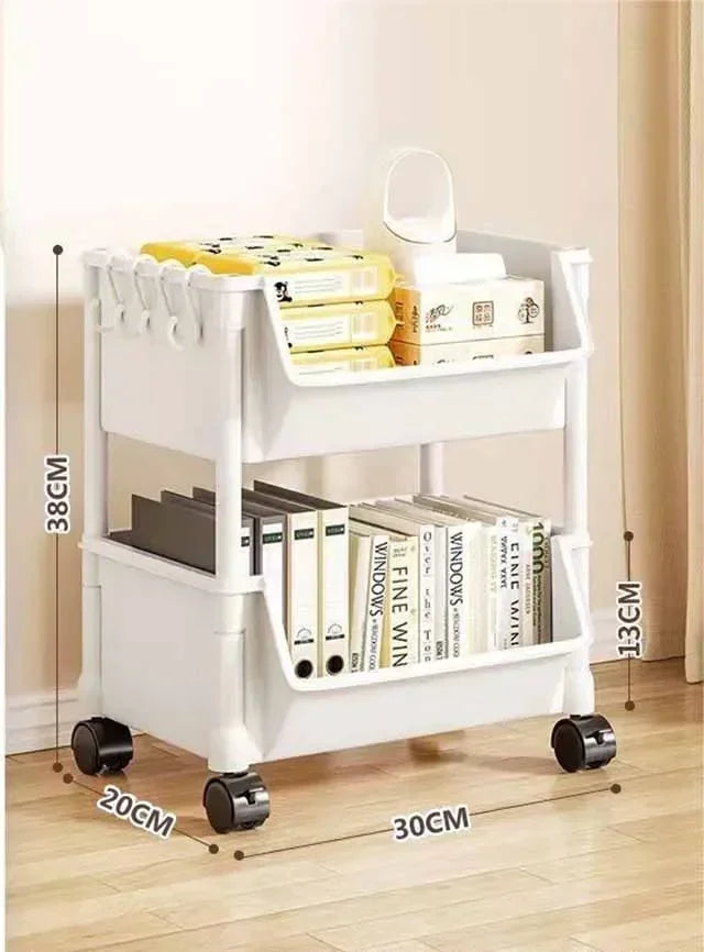 Rynx | Trolley Bookshelf Kitchen Storage Rack Kitchen Corner Cabinet Narrow Slot Storage Cabinet Bathroom Living Room Home Organizer
