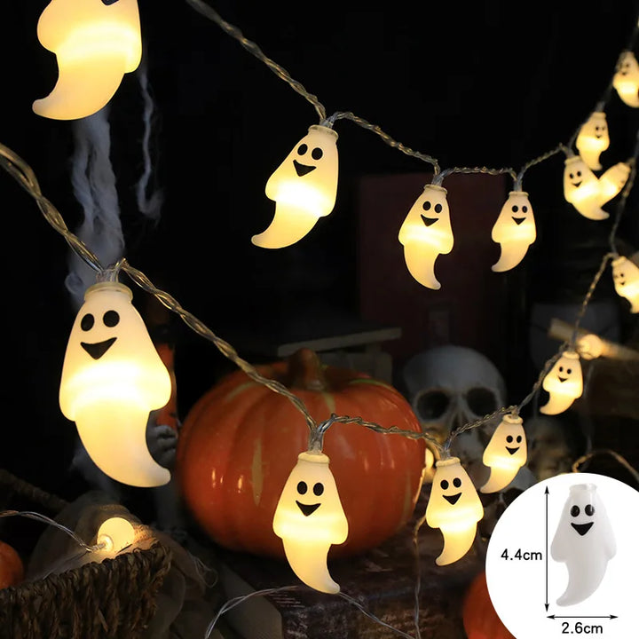 Rynx | 1.5 m 10LED Halloween String Lights Pumpkin Skull Eyes Balls Ghost Festival Party Lantern Trick or Treat Happy Halloween Day Decor