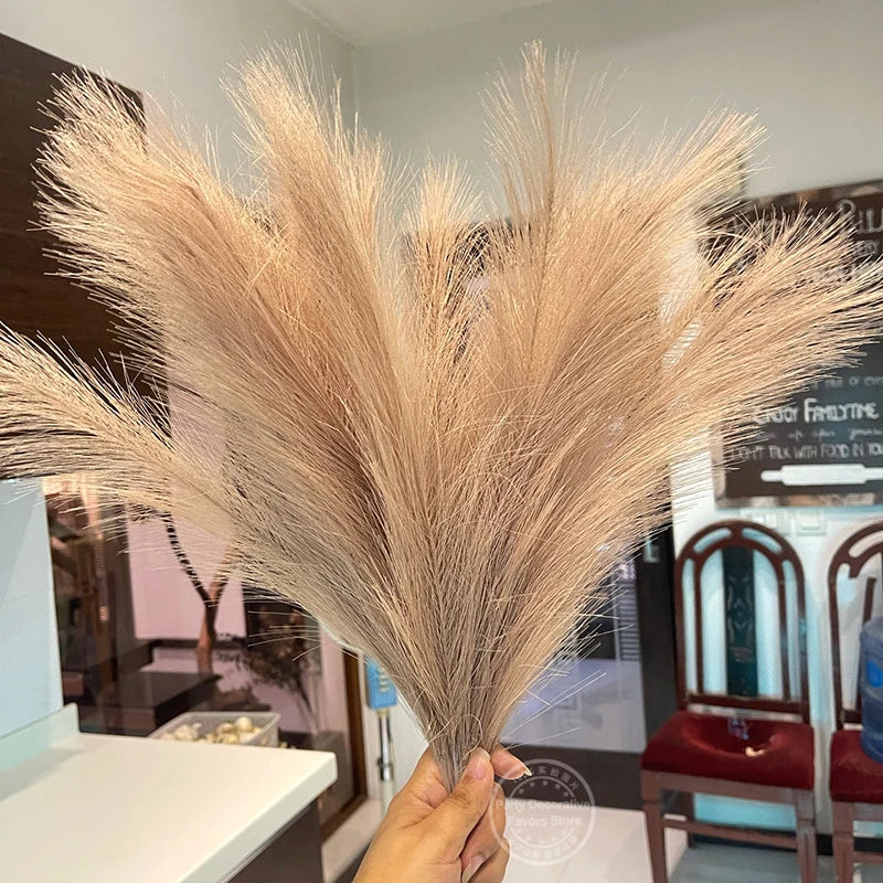 Rynx 15/30pcs Artificial Pampas Grass Bouquet Home Living Room Wedding Party Decoration Artificial Plant 43cm Dried Flower Reed DIY Vase