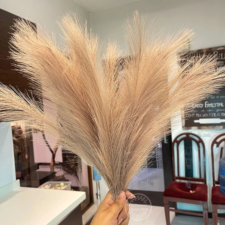 Rynx 15/30pcs Artificial Pampas Grass Bouquet Home Living Room Wedding Party Decoration Artificial Plant 43cm Dried Flower Reed DIY Vase