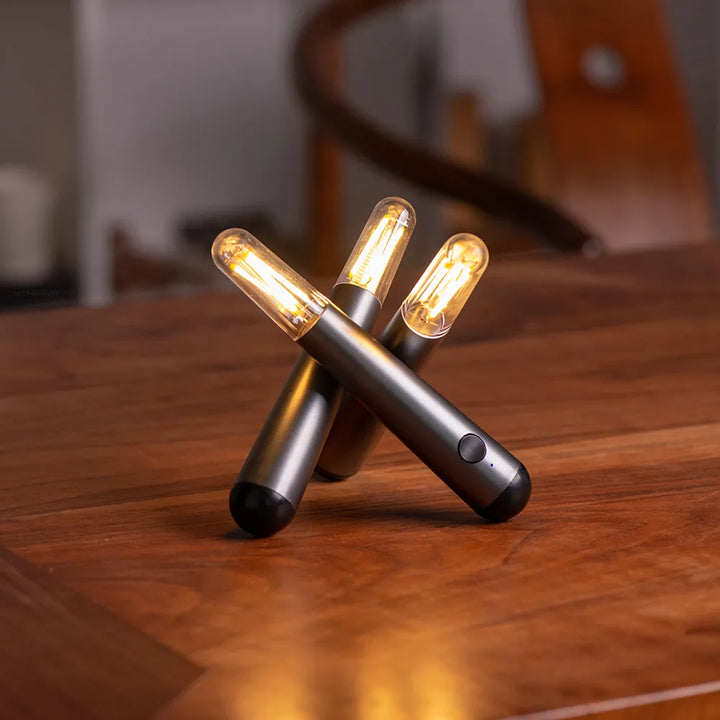 Lisslune | AmbianceMatch | Portable LED Mood Light | Touch Dimmable | Modern Gray Design