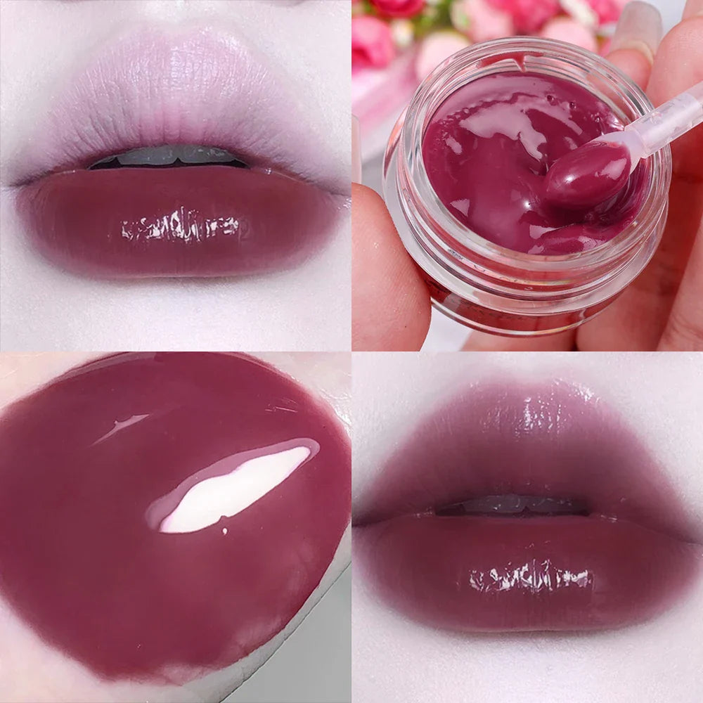 Rynx | Jelly Canned Lip Glaze 8 Colors Mirror Water Light Jam Lip Color Pigmented Long-lasting Moisturizing Plumping Lip Gloss Makeup