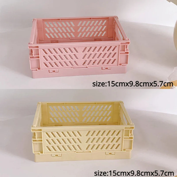 Rynx | Plastic foldable storage box folding box basket stackable cute makeup jewelry toy boxes for storage box organizer portable