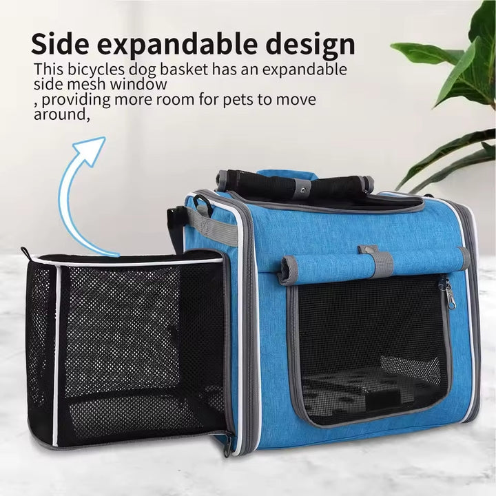 Lisslune | Expandable Pet Bike Basket – Comfortable & Safe Bicycle Carrier for Small Dogs and Cats