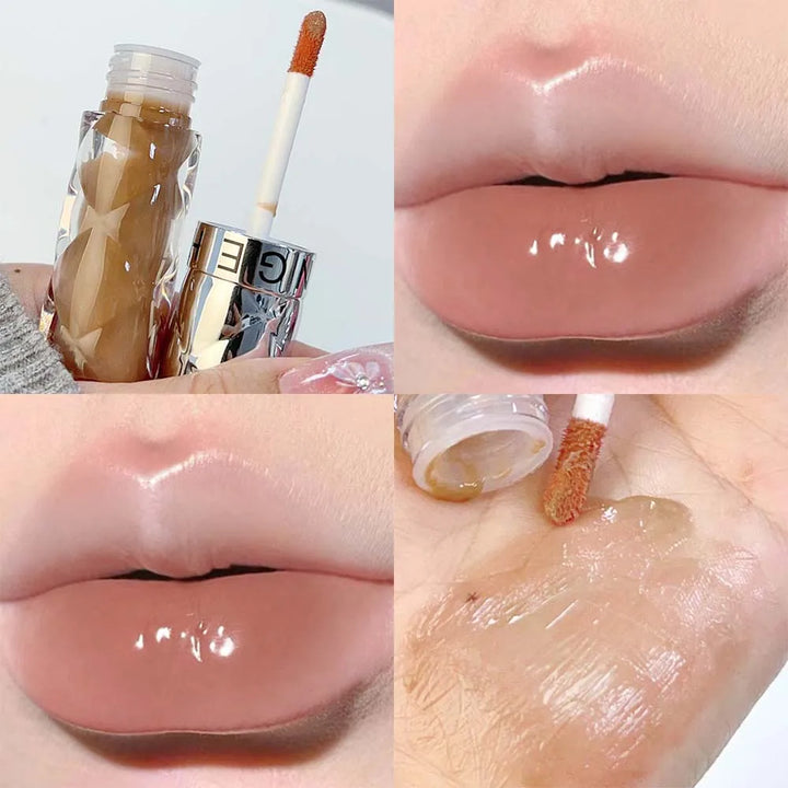 Rynx | Clear Nude Mirror Lip Gloss Moisturizing Hydrating Non-sticky Water Light Glass Gel Filling Lip Glaze Oil Lipstick Tint Cosmetics