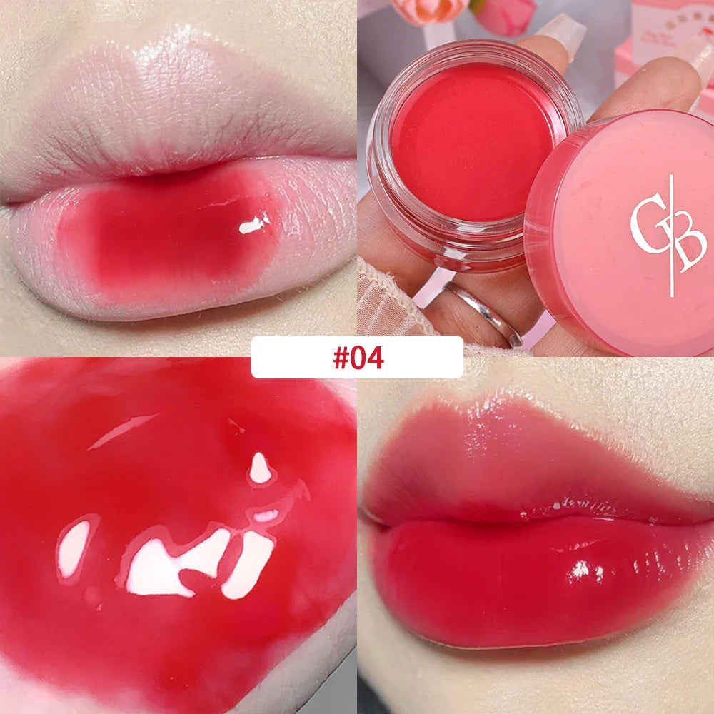 Rynx | Jelly Canned Lip Glaze 8 Colors Mirror Water Light Jam Lip Color Pigmented Long-lasting Moisturizing Plumping Lip Gloss Makeup