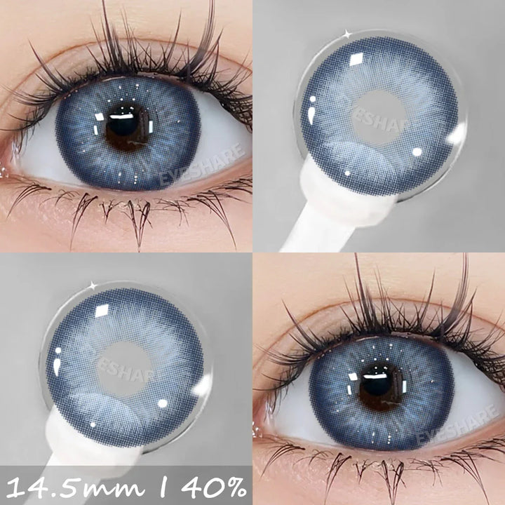 Rynx | Natural Color Contact Lenses 2 Pieces Fashion Blue Lenses Gray Pupils Lens Brown Beautiful Pupils Green Lens Annual 14.5mm