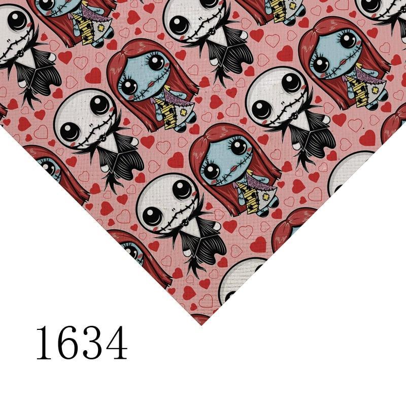 Lisslune | Cartoon-inspired Jack and Sally PVC Kunstleder sheet - A4 size
