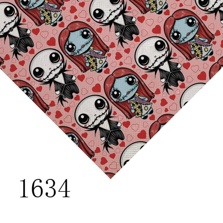Lisslune | Cartoon-inspired Jack and Sally PVC Kunstleder sheet - A4 size