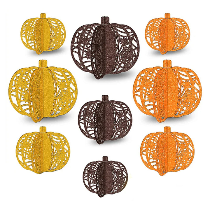 Rynx | 3-piece Set Halloween Paper Pumpkin Desktop Ornaments Trick or Treat Packaging Favors Festive Party Halloween Party Decoration 2024