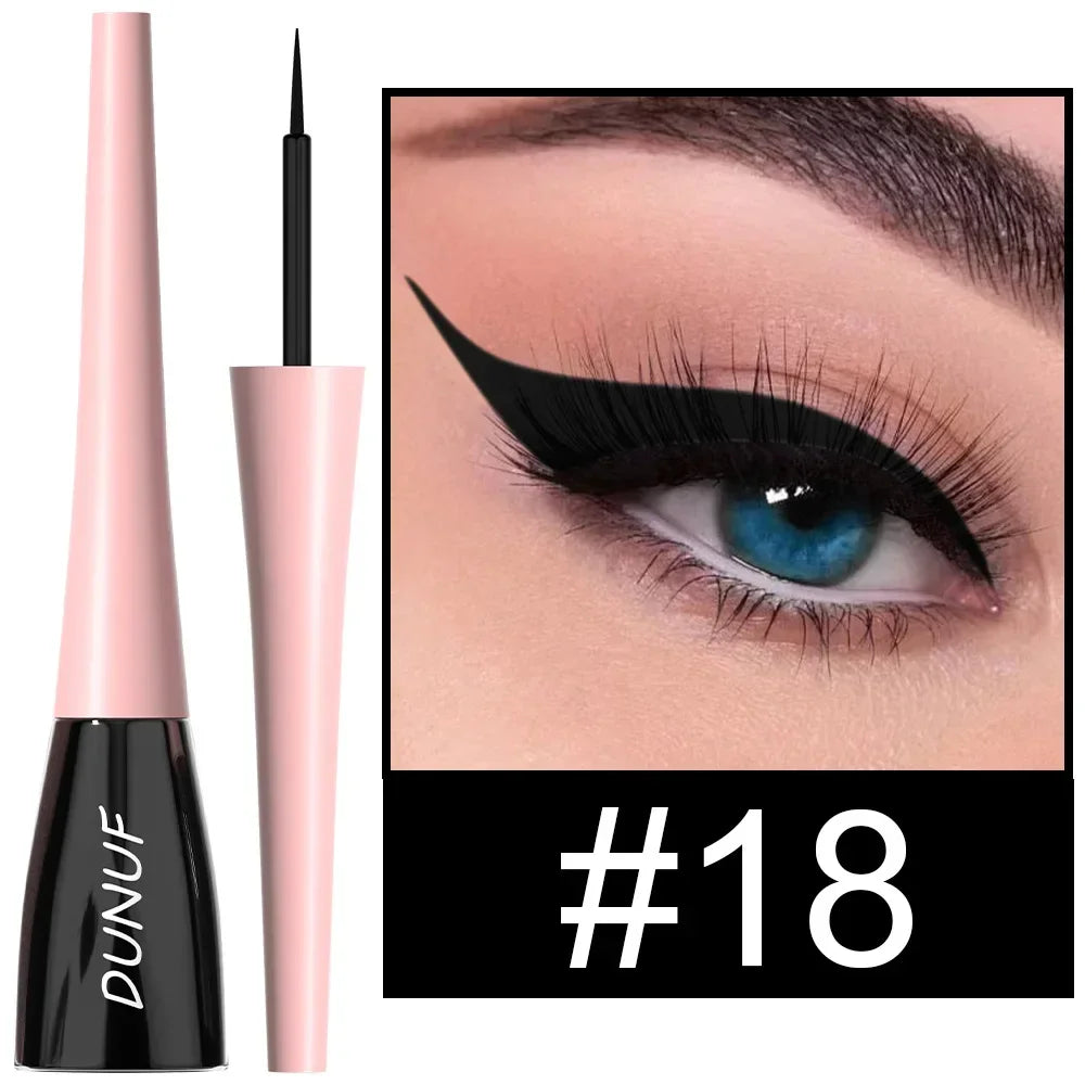 Rynx | Purple Eyeliner Long-lasting Liquid Black Eyeliner Pencil Waterproof Fast-drying Blue White Eyeliner Pencil Korean Cosmetics Tool 18 Colors