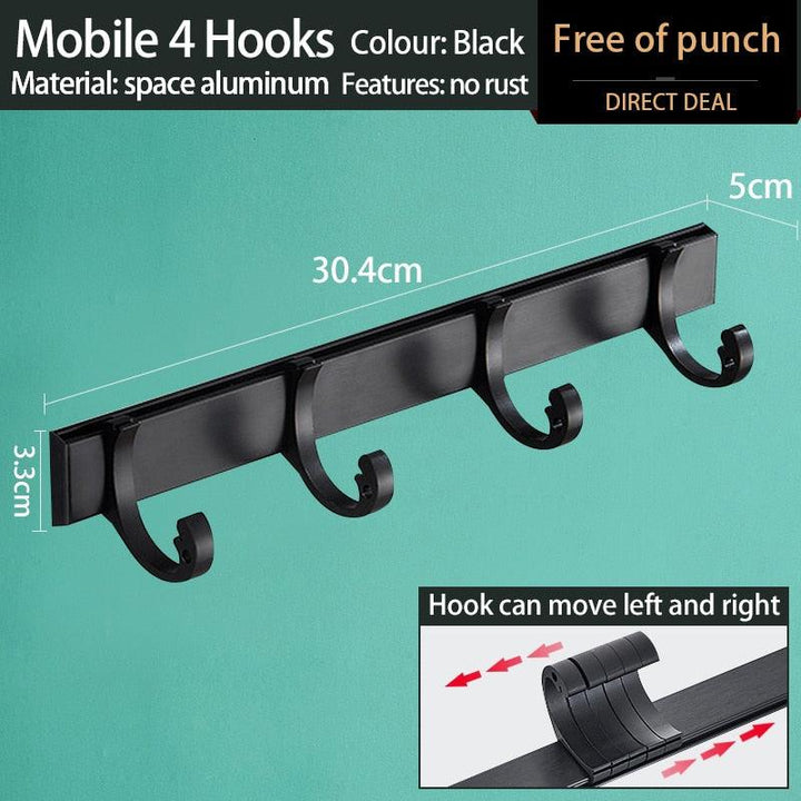 Lisslune | Space-saving Aluminum Hook Organizer: Efficient and stylish storage for any room