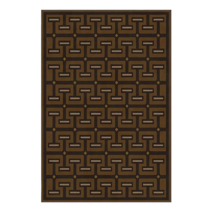Rynx | Brown Living Room Area Rug Minimalist Check Pattern Bedroom Rug Geometric Pattern Home Dedicated Rug Creative Art Design Rug