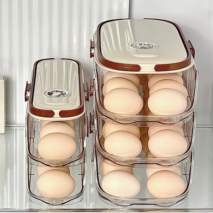 Lisslune | Fridge Organizer Automatic Rolling Transparent Egg Storage Box