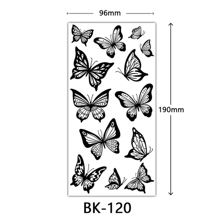 Rynx | 1PCS Sketch Flower Tattoo Sticker Black Datura Arm Legs Tattoo Temporary Waterproof Durable Sexy Tattoo Stickers For Women Body