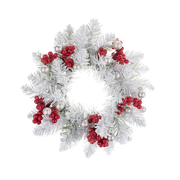 Rynx | Christmas Candle Wreath Party Desk Candle Holder Fireplace Home Candle Stand Plush Flower Wreath Holiday Decoration Accessories