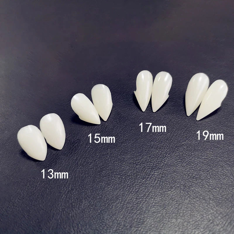 Rynx | 1 Pair Halloween Vampire Teeth Fangs Prosthesis Party Costume DIY Cosplay Props Artificial Teeth Resin Fangs Zombie Masquerade Prop