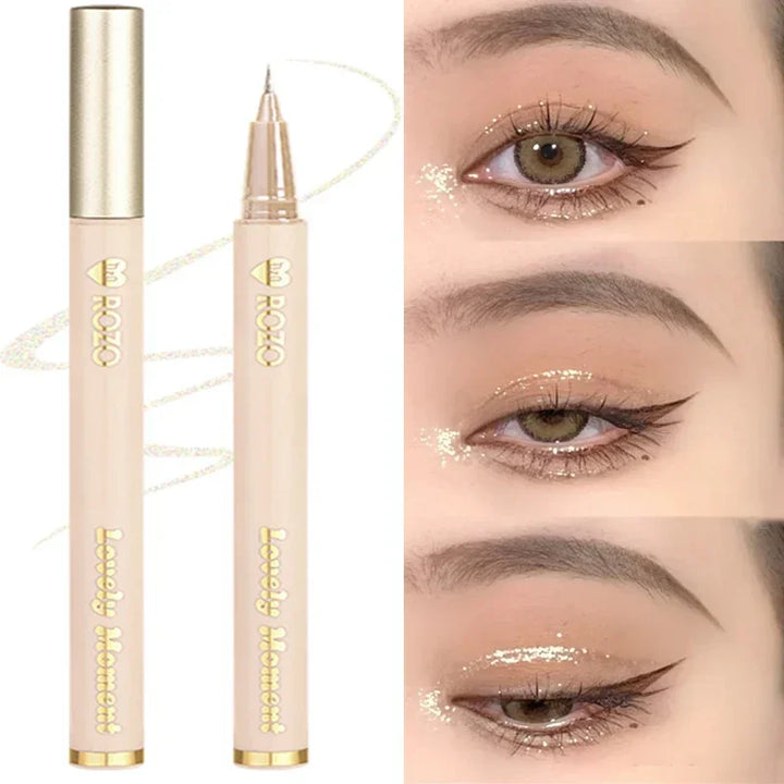Rynx | Ultra-fine liquid eyeliner waterproof glitter matte black brown shimmering eyeliner lying silk moth pencil eye beauty party makeup tools