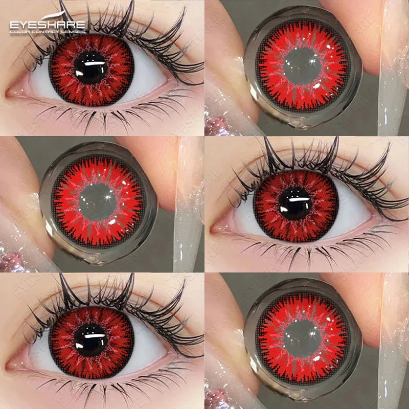 Rynx | 1 Pair Purple Colored Contact Lenses Fashion Cosplay Contact Lenses for Eyes Red Lenses Pink Soft Lenses Beauty Make-up Annual