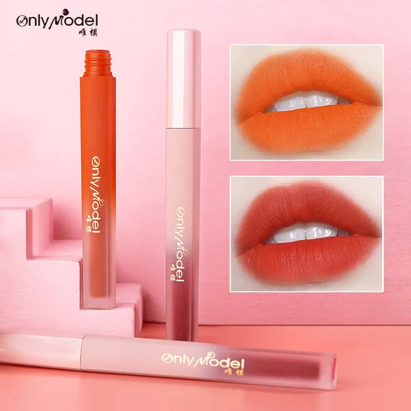 Rynx | Velvet Orange Lipstick Skin Brightening Matte Lipsticks Waterproof Long-lasting Lipstick Lip Tint Women Korean Cosmetics Lip Lacquer